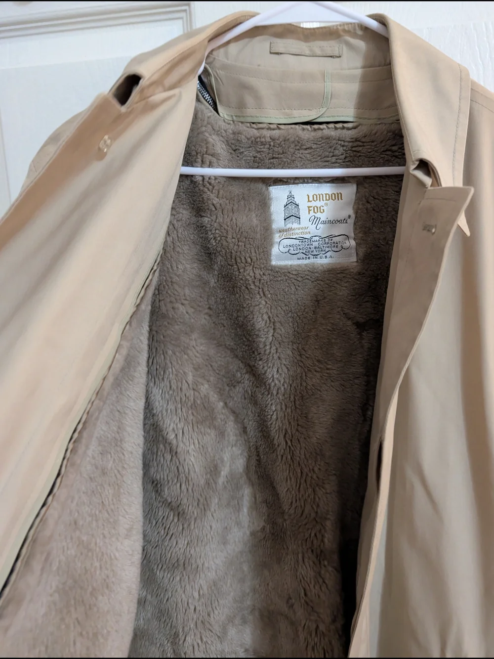 London Fog Men’s Beige Long Trench Coat